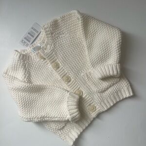 NWT- Children’s Place cream colored button down sweater 6-9 months